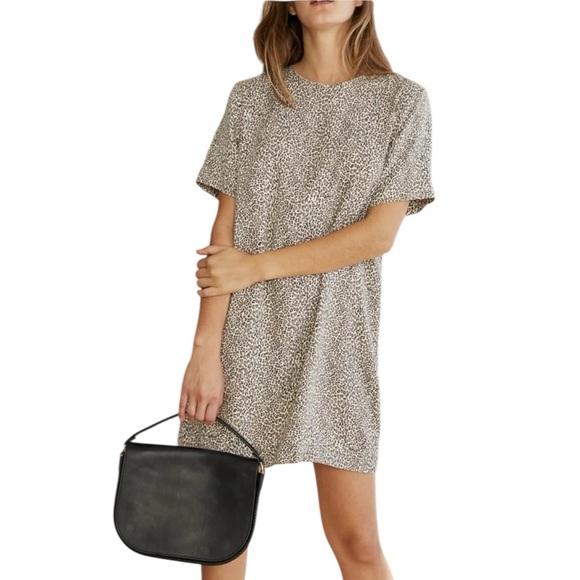 Jenni Kayne Leopard Print T-Shirt Midi Dress Size Medium